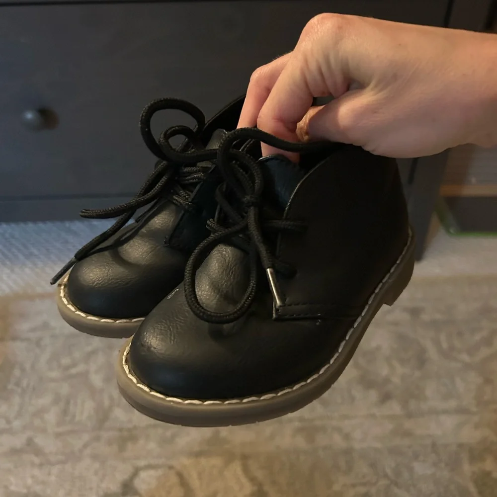Black Minimalist Leather Boots with White Sole